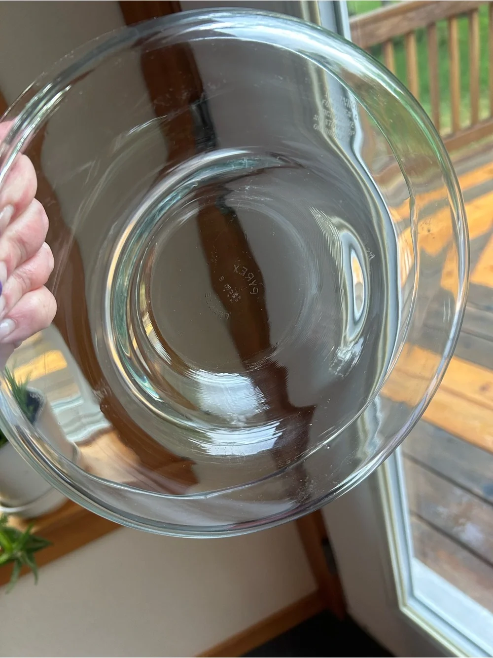 Pyrex France 22 cm 9” Bundt/Jello Mold Glass Baking Ring Aqua Tint  9”wide